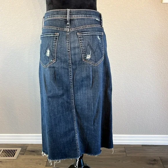 MOTHER Easy A Skirt Midi (Wash: Alley Cat) Size 26 - Picture 3 of 11